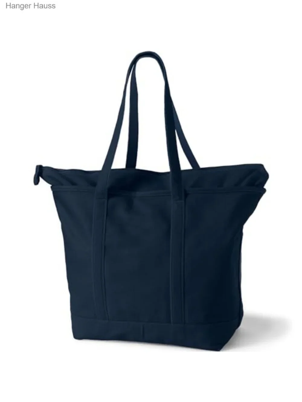 Canvas Zip Top Tote Bag - Structured Base, Water-Resistant, Work Commuter